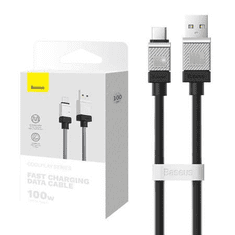 BASEUS CoolPlay USB-A - USB-C kábel 100W 1m fekete (CAKW000601) (CAKW000601)
