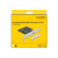 DELOCK 1x USB 3.2 Gen 2x2 Type-C port bővítő kártya PCIe (89036) (delock89036)