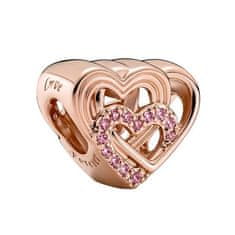 Pandora Romantikus bronz gyöngy Összefont szív 789529C01