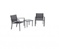 RAMIZ Modern sötét szürke kerti bútor készlet ( 2 szék + asztal)