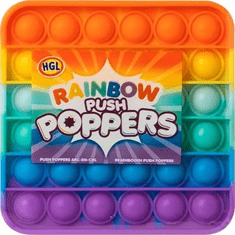 GROSSMAN Push Poppers Jumbo szivárvány színű szilikon stresszoldó játék - négyzet alakú (SV21230) (SV21230)
