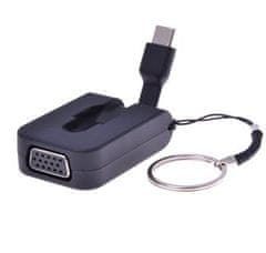 PremiumCord adapter USB 3.1 Type-C hím VGA csatlakozó VGA csatlakozóra, visszahúzható kábel és kulcstartó