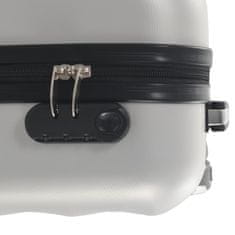 Vidaxl fényes ezüstszínű keményfalú ABS gurulós bőrönd 91892
