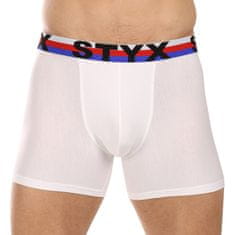 Styx Férfi boxeralsó hosszú sportos elasztikus fehér trikolór (U2061) - méret XXL