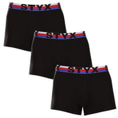 Styx 3PACK férfi boxeralsó sport elasztikus fekete trikolor fekete trikolor (3G1960) - méret L