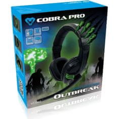 Media-tech MT3602 Cobra Pro Outbreak Vezetékes 2.0 Gamer Fejhallgató Fekete-zöld