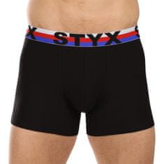Styx 3PACK férfi boxeralsó hosszú sport elasztikus fekete trikolor fekete trikolor (3U1960) - méret M
