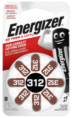 Energizer 312 SP-8 gombelem audioprotézishez 8db 1.4V EN-634924