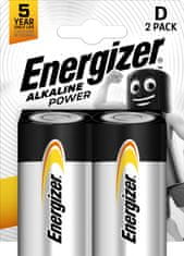 Energizer Alkaline Power nagyméretű monocella D E95 / LR20 alkáli elem 2 db 7638900297331