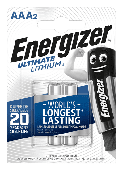 Energizer Ultimate Lithium AAA / 2 FR03 / 2 1,5 V -os lítium mikrotoll elemek 2db 7638900262629