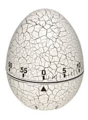 TFA 38.1033.02 Konyhai időzítő tojás alakban, fehér, repedezett felületű utánzattal