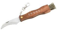 Herbertz 251411 gombaszedő kés 7,5 cm, fa, ecset, lánc karabinerrel