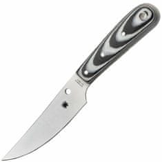 Spyderco FB46GP Bow River kültéri kés 11 cm, fekete-szürke, G10, bőrtok