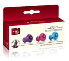 Vacuvin 08850606 3 darabos szett öblök a vákuumban. bor bezárása rózsaszín / kék / lila