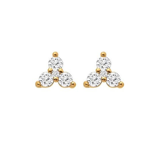 Hot Diamonds Időtlen aranyozott fülbevaló gyémántokkal és topázzal Jac Jossa Soul DE759