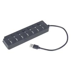Gembird USB-A HUB 7 portos fekete (UHB-U3P1U2P6P-01) (UHB-U3P1U2P6P-01)