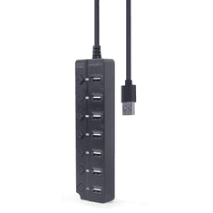 Gembird USB-A HUB 7 portos fekete (UHB-U3P1U2P6P-01) (UHB-U3P1U2P6P-01)