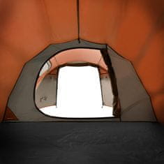 Vidaxl 3 személyes szürke és narancssárga vízálló alagút kempingsátor 94392