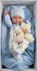 Llorens 73807 New Born kisfiú - valósághű baba, teljesen vinil testtel - 40 cm