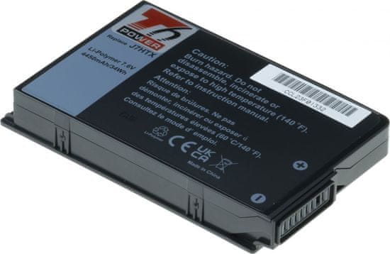 T6 power Akkumulátor Dell laptophoz, cikkszám: 7XNTR, Li-Ion, 7,6 V, 4450 mAh (34 Wh), fekete
