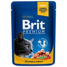 Brit Premium Cat Pouches lazac és pisztráng 100g