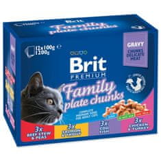 Brit Premium Cat Family tányér szószban Multi 1200g (12x100g)