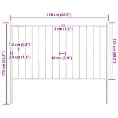 Vidaxl fehér porszórt acél kerítéspanel oszlopokkal 1,7 x 1,25 m 145217