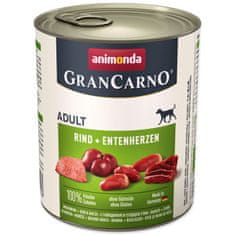 Animonda Gran Carno Adult marhahús és kacsaszív konzerv 800g