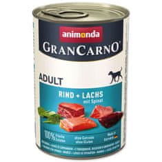 Gran Carno Adult marhahús és lazac konzerv spenóttal 400g