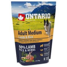 Ontario Adult Medium bárány és rizs 0,75kg