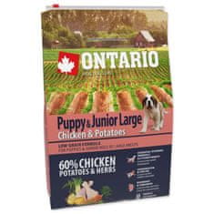 Ontario Puppy & Junior Large csirke és burgonya 2,25kg