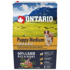 Ontario Puppy Medium bárány és rizs 2,25kg