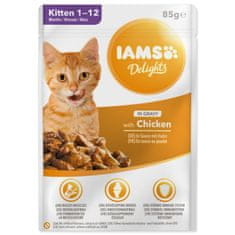 IAMS Kapszula Delights Kitten csirke mártásban 85g