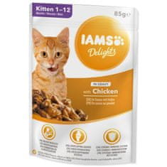 IAMS Kapszula Delights Kitten csirke mártásban 85g