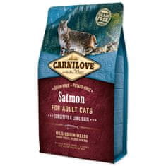 Carnilove Felnőtt macskák Sensitive és hosszú szőrű lazac 2kg