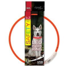 Dog Fantasy LED nylon nyakörv narancssárga 65cm