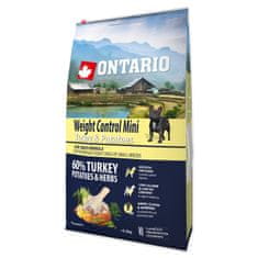 Ontario Mini Weight Control pulyka és burgonya 6,5kg