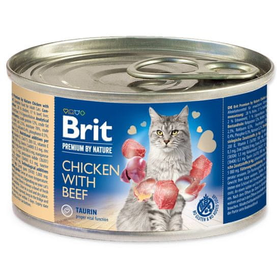 Brit Premium by Nature csirke- és marhahús konzerv 200g