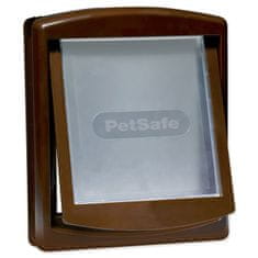 PetSafe műanyag ajtó átlátszó ajtószárnnyal barna, kivágás 28,1x23,7cm