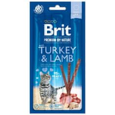 Brit Premium by Nature Cat pulyka és bárány, pálcika 3db