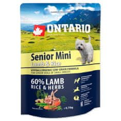 Ontario Senior Mini bárány és rizs 0,75kg