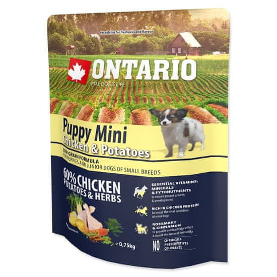 Ontario Puppy Mini csirke és burgonya 0,75kg