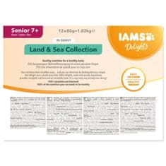 IAMS Kapszula Delights Senior tengeri és szárazföldi húsok mártásban 1020g (12x85g) - változat- vagy színvariánsok mixe