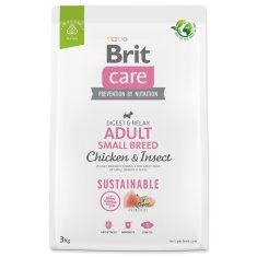 Brit Care Dog Sustainable Adult Small Breed Csirke és rovar 3kg