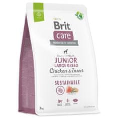 Brit Care Dog Sustainable Junior Junior nagytestű csirke & rovar 3kg