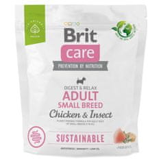 Brit Care Dog Sustainable Adult Small Breed Csirke és rovar 1kg