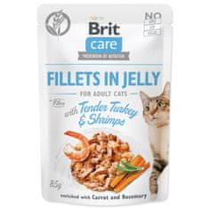 Brit Care Cat pulyka és garnélarák, filé zselében 85g