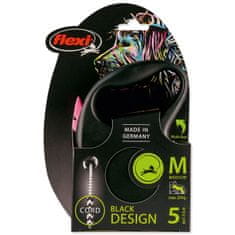 Flexi Póráz Black Design kábel M rózsaszín 5m