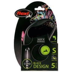 Flexi Póráz Black Design kábel S rózsaszín 5m