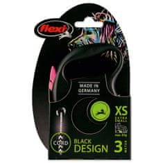 Flexi Póráz Black Design kábel XS rózsaszín 3m